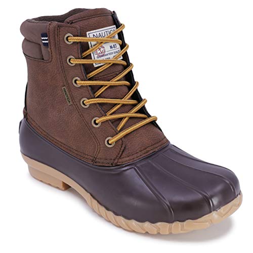 Nautica Mens Duck Boots - Waterproof Shell Insulated Snow Boot - Channing-Tan Pebbled-10