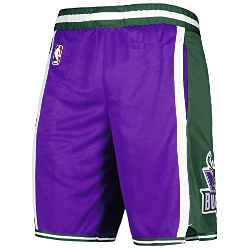 NBA Boys Youth 8-20 Official On-Court Swingman Performance Shorts (as1, Alpha, m, Regular, Regular, Milwaukee Bucks Classic Edition)