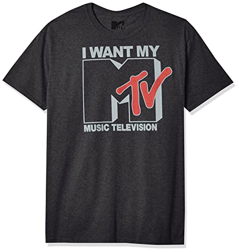 Nickelodeon Men's Want Logo T-Shirt, Premium Charcoal Heather, 4XL