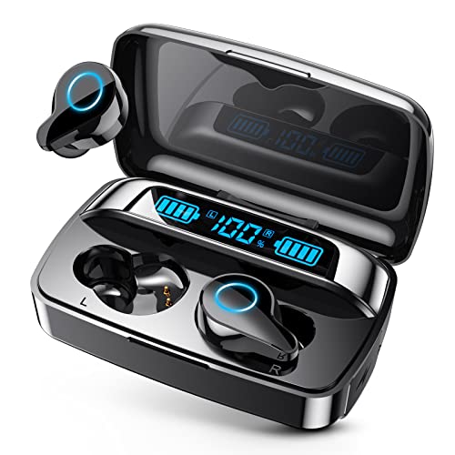 NIPELL Wireless Earbuds, Bluetooth 5.2 Headphones with 1800mAh Charging Case - 88Hrs Play Time - Cell Phones Charging Function, Built-in Microphone IPX5 Waterproof Earphone for iOS/Android