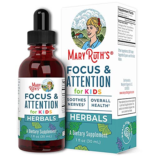 Nootropic Focus Supplement for Kids | USDA Organic Supplement with Ginkgo Biloba & Astragalus | Focus & Adrenal Support | Focus and Memory Drops | Vegan | Non-GMO | Gluten Free | 30 Servings