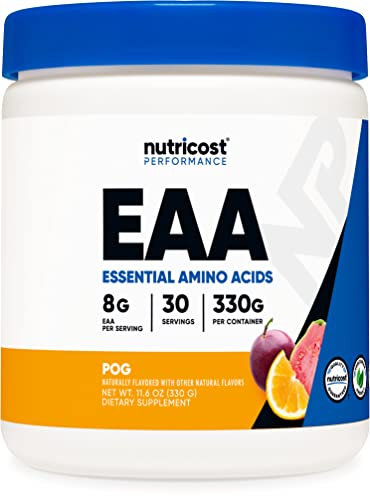 Nutricost EAA Powder 30 Servings - Passion Fruit, Orange, and Guava (POG) - Essential Amino Acids - Non-GMO, Gluten Free, Vegetarian Friendly