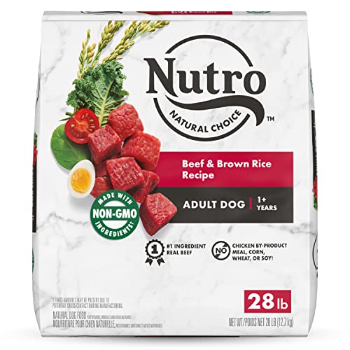 NUTRO NATURAL CHOICE Adult Dry Dog Food, Beef & Brown Rice Recipe Dog Kibble, 28 lb. Bag