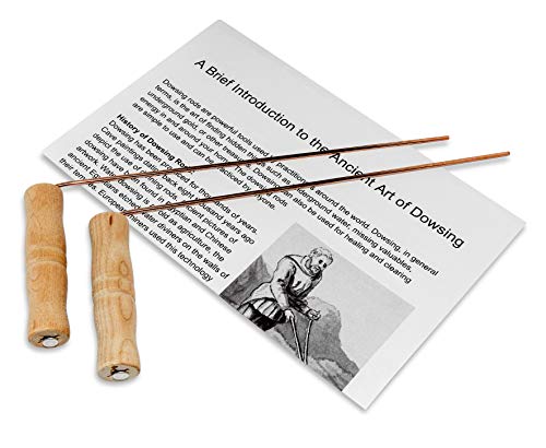 On The Fly Dowsing Rods Set | Pure Copper | Premium Wooden Handles, Ghost Hunting, Underground Water, Gold, Paranormal Activity, Instructions Included | Made in USA