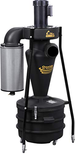 Oneida Air Systems 1.5 HP / 110V Mini-Gorilla® Portable HEPA-GFM Cyclone Dust Collector with U.S. Motor, Premium Filter, Liner Bag Holder, Bin View Window