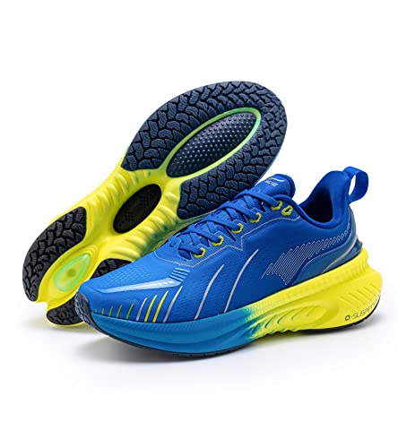 ONEMIX Men's Road Running Shoes Max Cushioning Lightweight Tennis Running Sneakers Walking Shoes with Thick Sole Blue Size 8.5