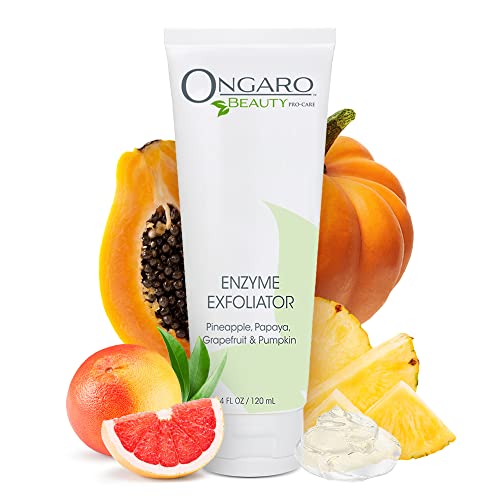 Ongaro Beauty Facial Exfoliator; Organic Fruit Enzyme Face Scrub; Natural Gentle Face Cleanser – Removes Dead Skin for a Clear, Smooth, Radiant Complexion – 4 fl oz.