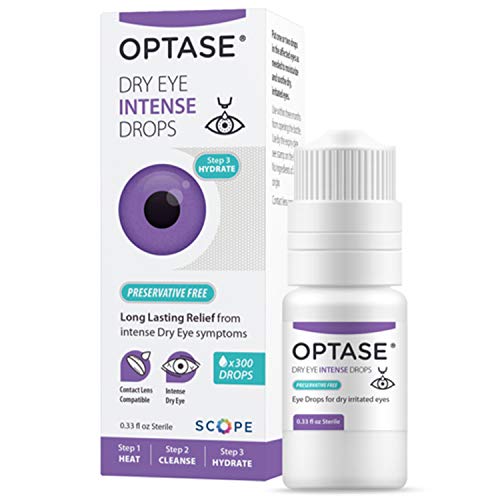 OPTASE Dry Eye Intense Drops - Preservative Free Eye Drops for Dry Eyes - Long Lasting Artificial Tears for Severe Dry Eye Relief - Convenient Multi-dose Bottle - Step 3 Hydrate - .33 fl oz, 300 Doses