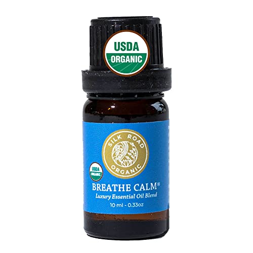 Organic Breathe Calm Essential Oil Breathe Easy Blend, 100% Pure USDA Certified - Cold, Cough, Congestion & Allergy Relief - 10 ml