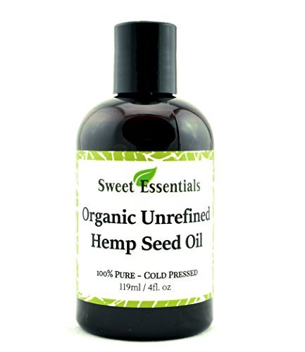 Organic Extra Virgin Unrefined Hemp Seed Oil (Food Grade) - 4oz - Imported From Canada - 100% Pure Cold Pressed - Offers Relief From Dry & Cracked Skin, Eczema, Psoriasis, & All Common Skin Conditions