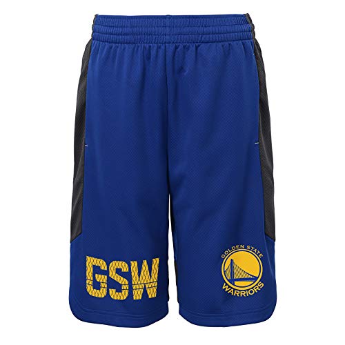 Outerstuff Golden State Warriors NBA Big Boys Youth (8-20) Jump Ball Shorts, Blue Large 14-16