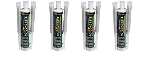 PC Products 72561 PC-Concrete Two-Part Epoxy Adhesive Paste for Anchoring and Crack Repair, 8.6 oz Cartridge, Gray (Fоur Расk, Gray)