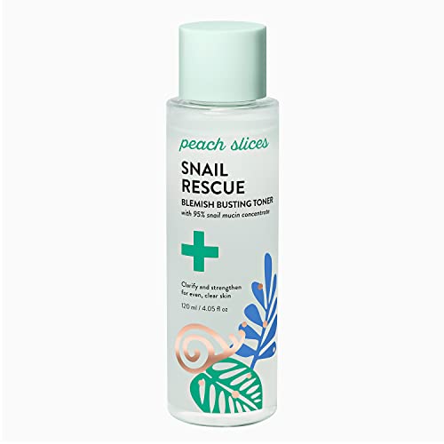 Peach Slices | Snail Rescue Blemish Busting Toner | 95% Snail Mucin | Pore Cleaner | Hydrates & Balances | Korean Skin Care | Face Cleanser | CICA | Hyaluronic Acid | Non-Comedogenic | 4.05 oz