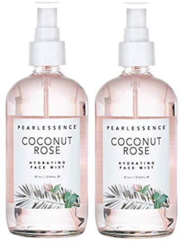 Pearlessence Coconut Rose Hydrating Face Mist | Refreshes Dehydrated Skin & Helps Reduce Redness | All Skin Types | USA Made & Cruelty Free (8 ounces)