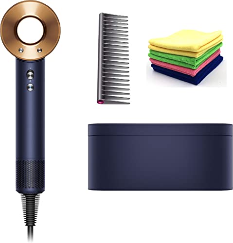 Premium Dyson Supersonic Hair Dryer Limited Gift Set Edition: Fast Drying, Controlled Styling, Powerful, Low Noise, Light Weight, Engineered for Different Hair Types w/One Maxitek Microfiber Cloth