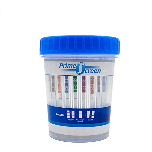 Prime Screen Urine Drug Test Cup 16 Panel Kit (AMP,BAR,BUP,BZO,COC,mAMP,MDMA,MOP/OPI,MTD,OXY,PCP,THC, ETG, FTY, TRA, K2) -[25 Pack]-CDOA-9165EFTK