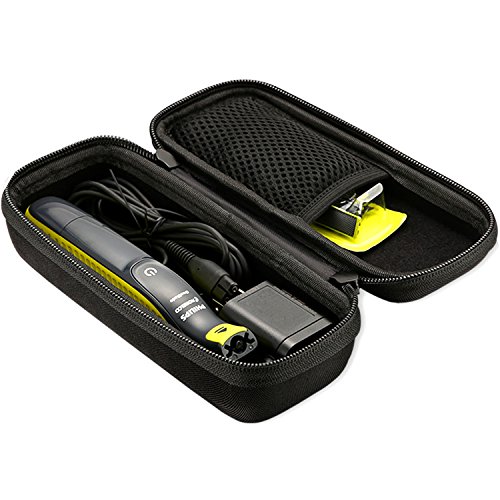 ProCase Hard Case for Philips Norelco OneBlade QP2520 QP2530 QP2620 QP2630, Travel Organizer Carrying Bag for Philips Norelco One Blade Hybrid Electric Trimmer and Shaver Father's Day Gift -Black