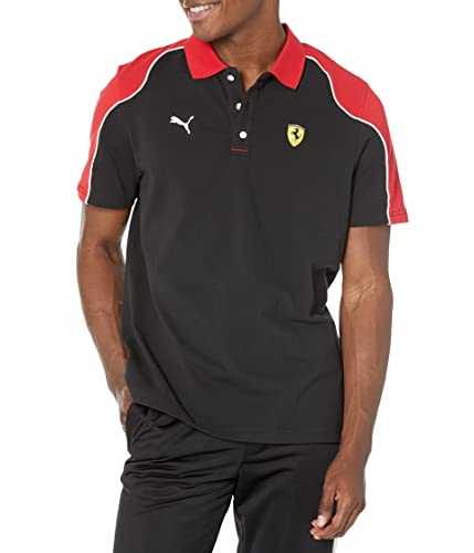 PUMA Men's Standard Scuderia Ferrari Race Polo, Black 23, Large