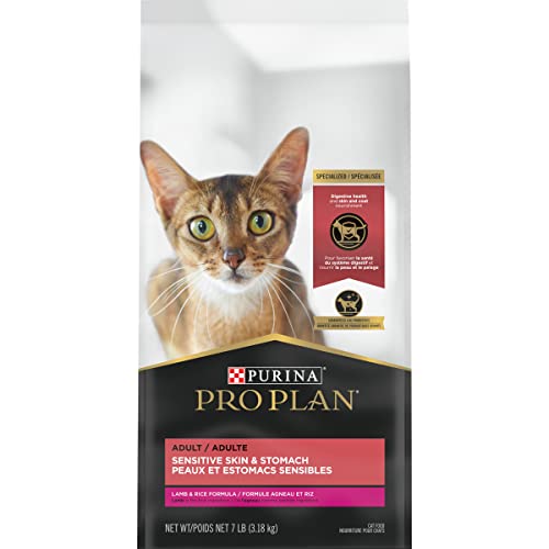 Purina Pro Plan Sensitive Skin and Stomach Cat Food, Lamb and Rice Formula - (5) 7 lb. Bags