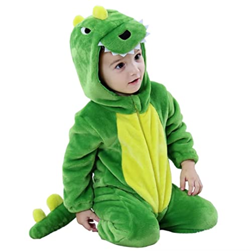 QIAONIUNIU Halloween Baby Green Dinosaur Costumes Toddler Onesie Infants Cosplay Romper 30-36 Months