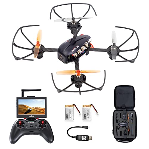 Radiolink F121 FPV Mini RC Drone RTF with Camera for Adult and Kids Beginners, 121mm Brushed RC Quadcopter, Altitude Hold, 2 Batteries with Carrying Case, 25mW OSD Monitor Racing & Training for UAV Education
