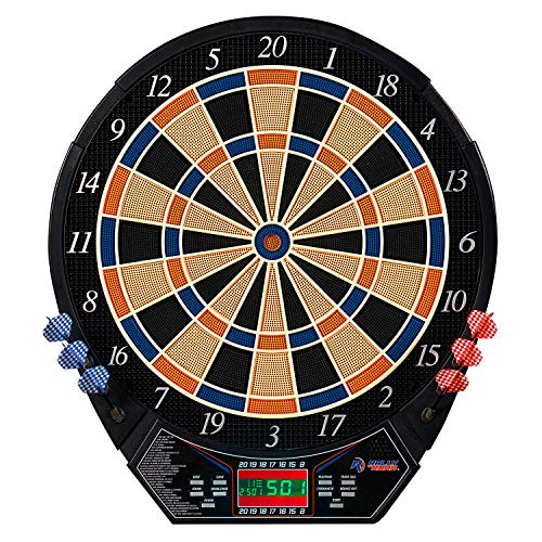 Rally and Roar 15.5" Electronic Dartboard w/Built in Scorer, 20 Game Modes and 6 Soft Tip Darts