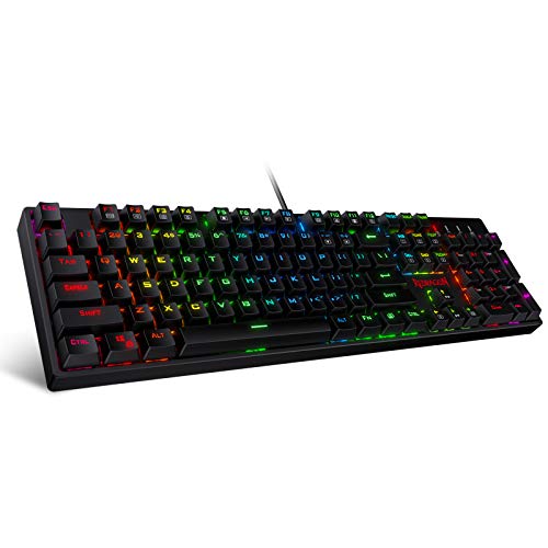 Redragon K582 SURARA RGB LED Backlit Mechanical Gaming Keyboard with 104 Keys-Linear and Quiet-Red Switches