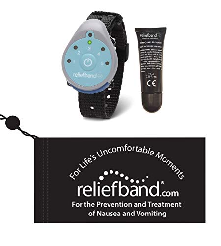 Reliefband Classic Motion Sickness Wristband w/ 1 Gel Tube and Carrying Pouch - Easy-to-Use, Fast, Drug-Free Nausea Relief Band Helps w/Morning Sickness, Nausea, Sea Sickness & Vomiting