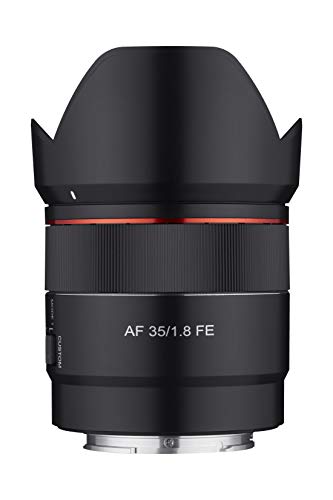 Rokinon 35mm F1.8 Auto Focus Compact Full Frame Wide Angle Lens for Sony E Mount, Black, IO3518-E