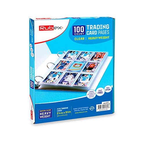 Rubex Trading Card Sleeves 1800 Pockets Double-Sided 9-Pocket 100 Heavyweight Page Protectors 3 Ring Binder Sleeves Baseball Pokemon Coupon Photocards Sport Game Cards Collecting Holder Skylanders