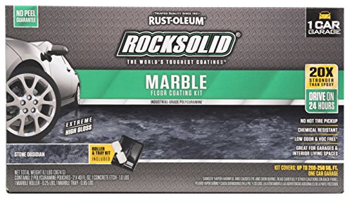 Rust-Oleum 306320 Rocksolid Marble Floor Coating Kit, 5 Piece Set, Gray/Black, 128 Fl Oz