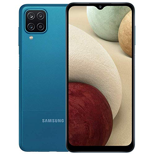 Samsung Galaxy A12 Nacho (128GB, 4GB) 6.5", Exynos 850, 48MP Quad Camera, Dual SIM GSM Unlocked Global 4G Volte (T-Mobile, AT&T, Metro) International Model A127F/DS (64GB SD Bundle, Blue) (Renewed)