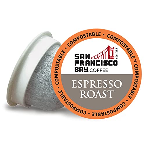 San Francisco Bay Compostable Coffee Pods - Espresso Roast (80 Ct) K Cup Compatible including Keurig 2.0, Dark Roast