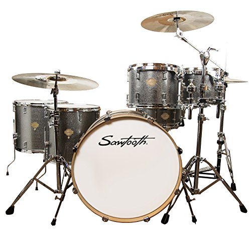 Sawtooth Command Series 6-Piece Shell Pack with 24" Bass Drum, Silver Sparkle, (ST-COM-6PC-24-SSPK)