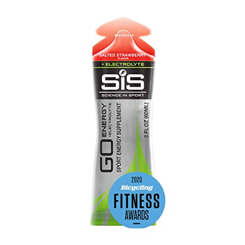 Science in Sport Energy Gel Pack, SIS Energy Gel + Electrolyte, 22g Fast Acting Carbs, Performance & Endurance Gels, Salted Strawberry Flavor - 6 Count (Pack of 1)