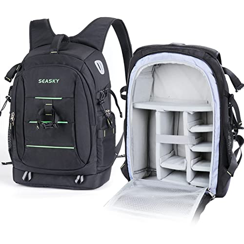 SEASKY Warrior BackPack for DJI FPV/DJI Avata/DJI Mavic 3 Cine Classic 2 Air2S/FPV Racing Drone&Professional SLR/DSLR Camera Photography Shoulder Bag Travel bags with Waterproof Rain Cover [Green]