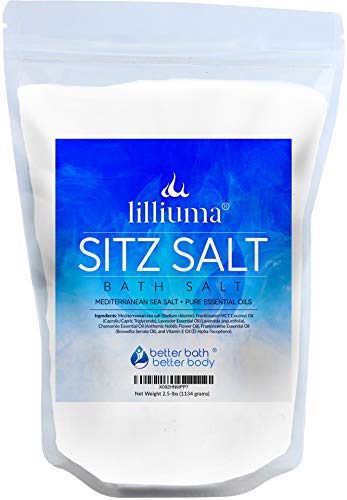 Sitz Bath Salt Hemorrhoid Soak Sea Salt with Lavender, Chamomile, and Frankincense Essential Oils, Natural Sitz Soak Ingredients