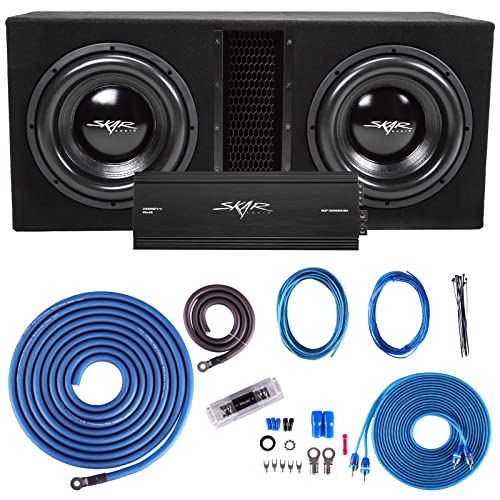 Skar Audio Dual 12" Complete 5, 000 Watt Subwoofer Bass Package - Includes Subwoofers in Ported Box with Amplifier