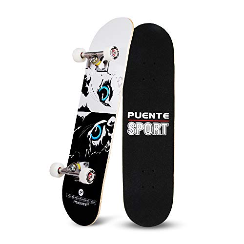 Skateboards 31 inch Pro Skateboard Complete Skateboard for Beginners Kids Teens Adults,7 Layer Canadian Maple Double Kick Concave Standard Pro Tricks Skateboard