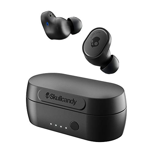 Skullcandy Sesh Evo True Wireless In-Ear Bluetooth Earbuds Compatible with iPhone and Android / Charging Case and Microphone / Great for Gym, Sports, and Gaming IP55 Water Dust Resistant - Black
