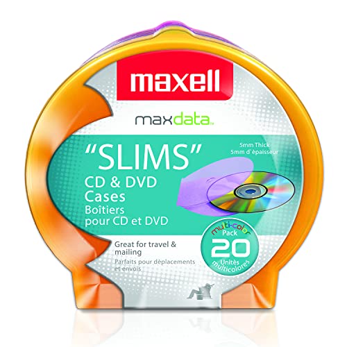 Slim CD/DVD Shell Cases, 20 pk (Assorted Colors)