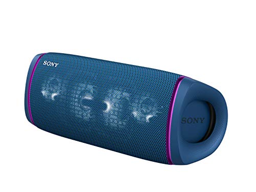 Sony SRS-XB43 EXTRA BASS Wireless Bluetooth Powerful Portable Speaker, IP67 Waterproof & Durable for Home, Outdoor, and Travel, 24 Hour Battery, Party Lights, USB Type-C, and Speakerphone, Blue