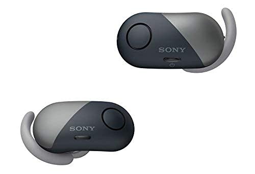Sony True Wireless Bluetooth in Ear Headphones: Noise Cancelling Sports Workout Ear Buds - Cordless, Sweatproof Earphones, Built-in Microphone, Extra BASS WF-SP700N/B (International Version) Black