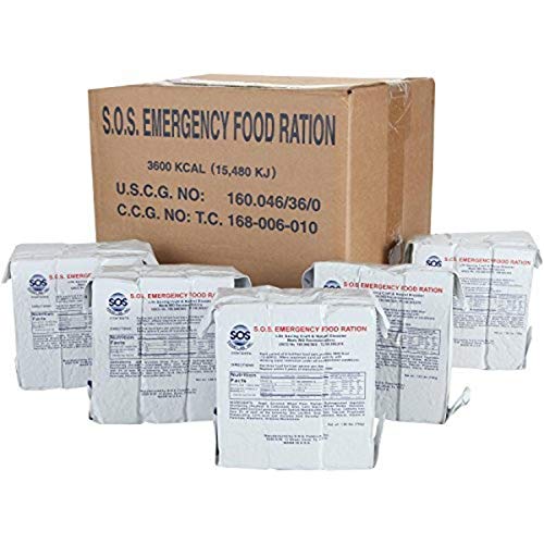 SOS Food Labs Rations Emergency 3600 Calorie Food Bar - 3 Day / 72 Hour Package with 5 Year Shelf Life- FULL CASE