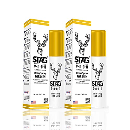 Stag 9000 Delay Spray for Men | Duration Spray for him | Delay for Men | 0.67 fl oz. 20 ml | Made in Germany by Drgenics Newyork (Two Bottles Delay Spray)