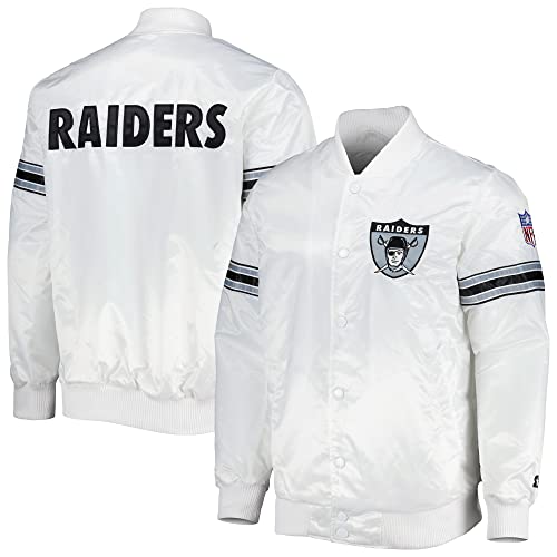 Starter Men's White Las Vegas Raiders The Power Forward Full-Snap Jacket