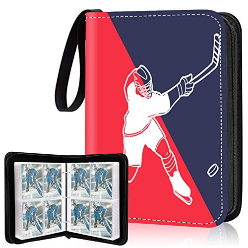 STILLKEEPER Hockey Card Binder,4-Pocket Trading Card Binder,400 Pockets Double Sided Pockets Trading Card Binder, for Hockey Cards and Display Storage Collection