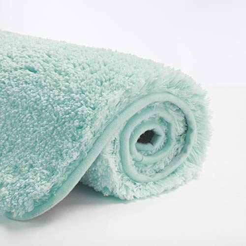 Suchtale Large Bathroom Rug Extra Soft and Absorbent Shaggy Bathroom Mat (24 x 40, Aqua) Machine Washable Microfiber Bath Mat for Bathroom, Non Slip Bath Mat, Luxury Bathroom Floor Mats Rubber Back