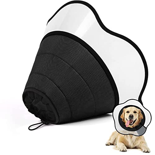 Supet Dog Cone for Dogs After Surgery, Soft Dog Cones for Large Medium Dogs, Comfortable Elizabethan Collar for Dogs to Stop Licking, Adjustable Pet Recovery Collar for Small Dogs