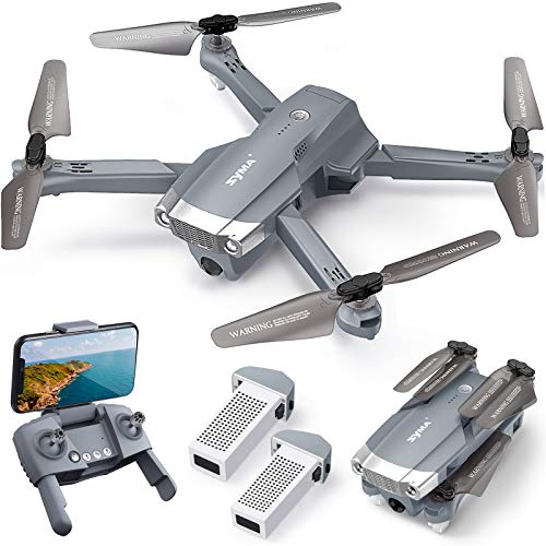 SYMA X500 4K Drone with UHD Camera for Adults, Easy GPS Quadcopter for Beginner with 56mins Flight Time, Brush Motor, 5GHz FPV Transmission, Auto Return Home, Follow Me, Light Positioning, 2 Batteries